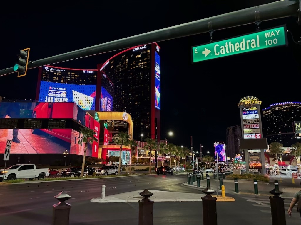 The Las Vegas strip at night
