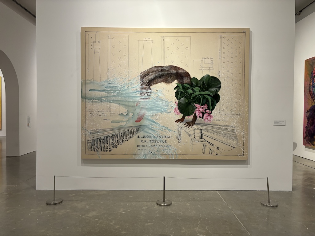Schematic with overlaying painting piece of art