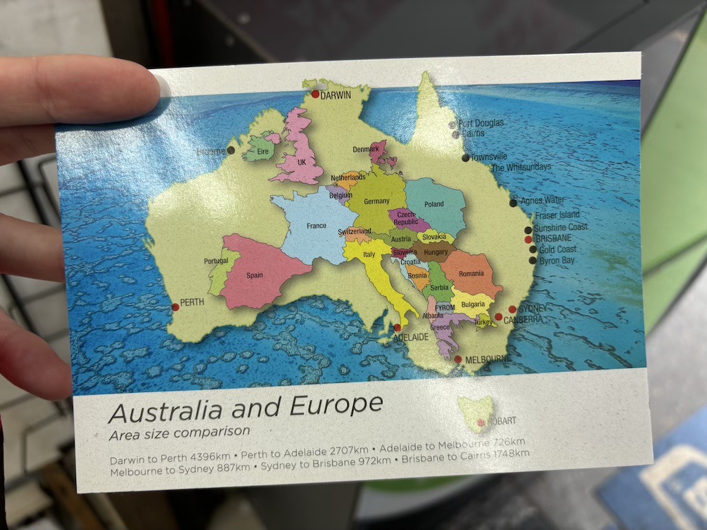 Australia and Europe postcard