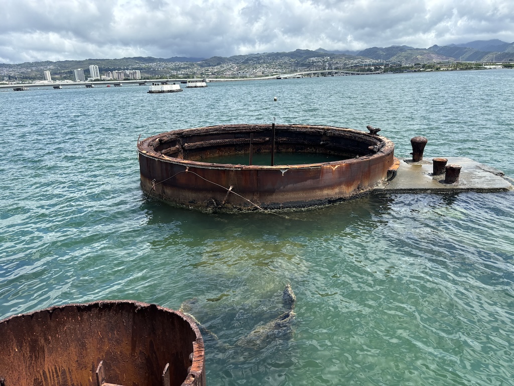 USS Arizona memorial visible parts