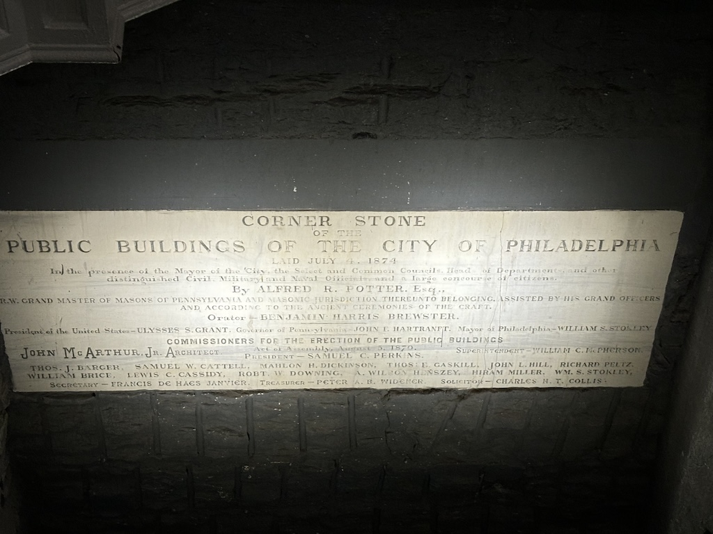 City hall cornerstone