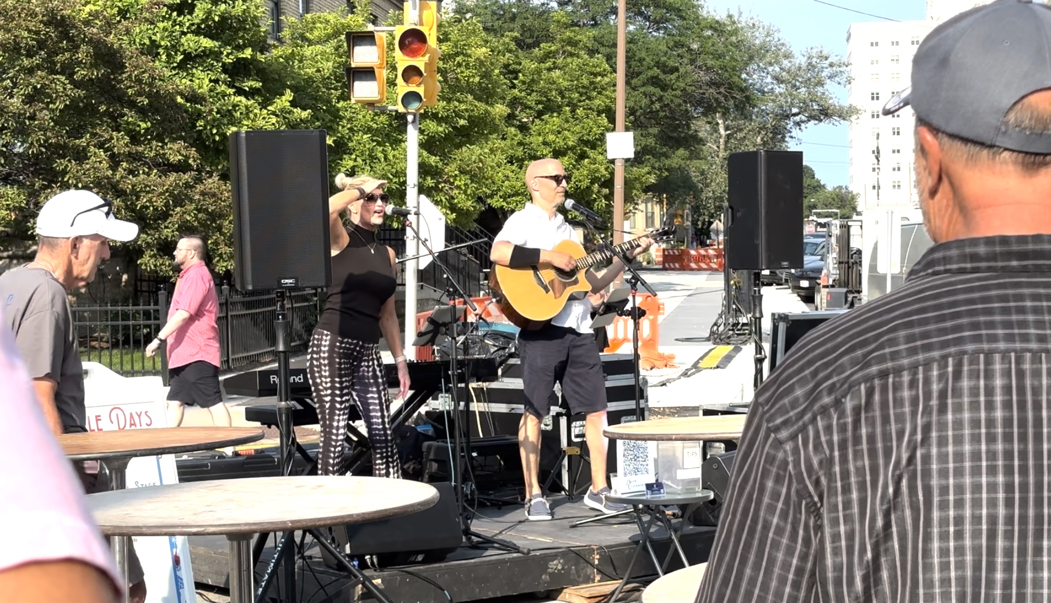 Performers at the local market