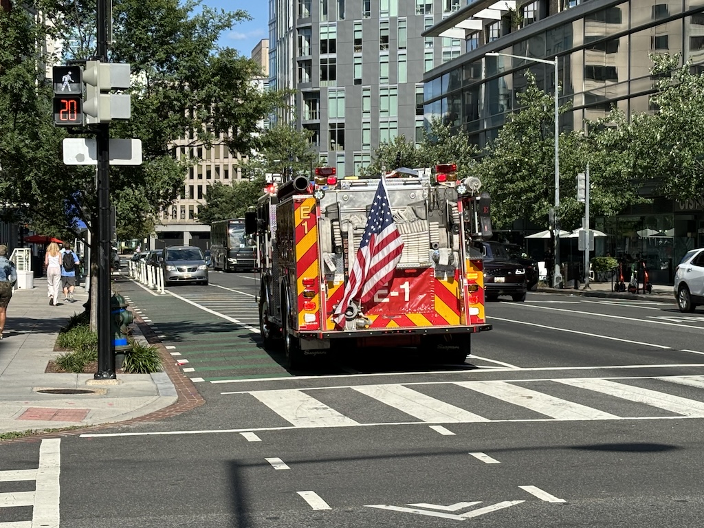 Firetruck in downtown Washington D. C.