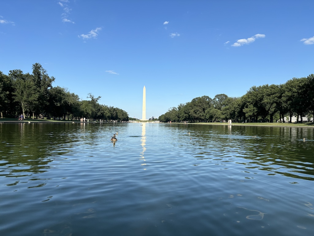 Washington monument reflection pool