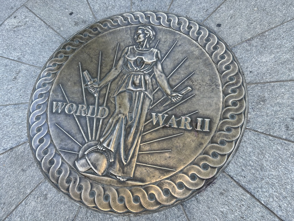 Ground plaque at WW2 memorial